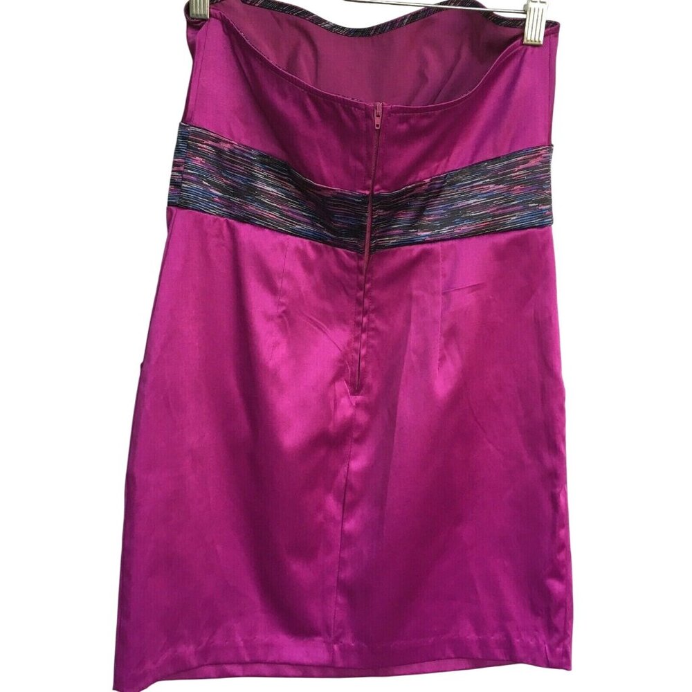 Akira Chicago Strapless Mini Dress Size M Fuchsia Purple Prom Sexy Club Stretchy - Picture 3 of 11